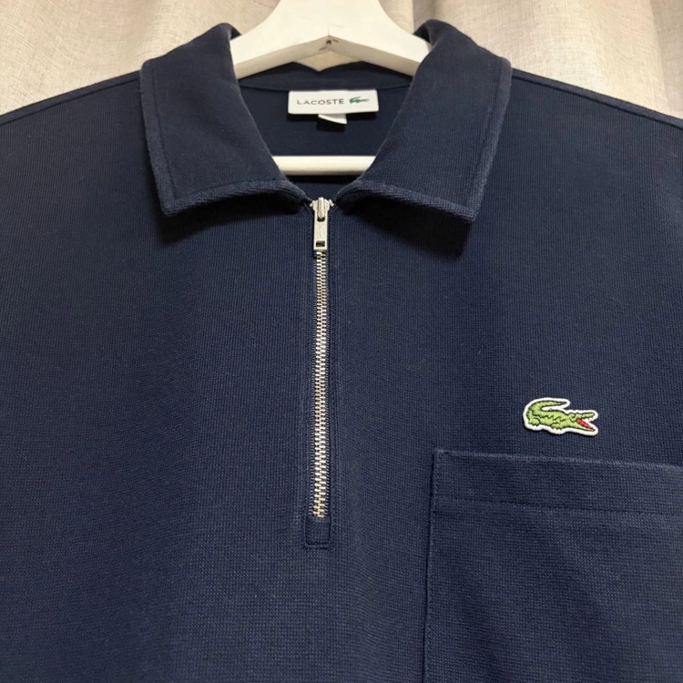 라코스테 반집업 포켓 PK 반팔 폴로셔츠 네이비 95 이미지