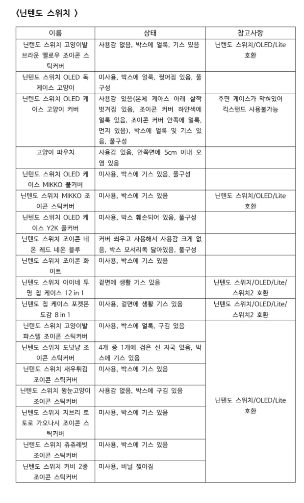 닌텐도 스위치 OLED 케이스 조이콘 스틱커버 칩 케이스 판매 이미지