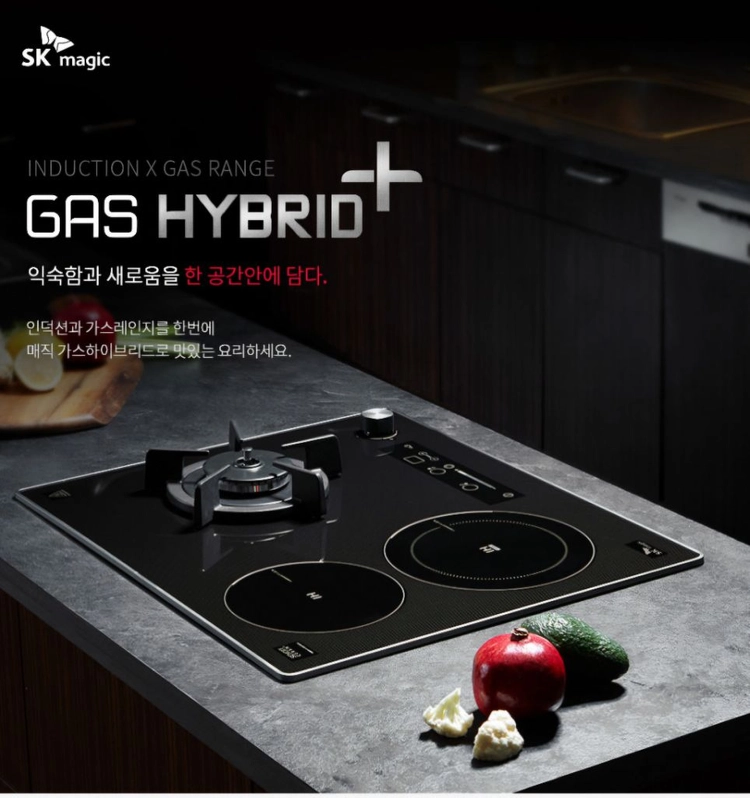 SK매직 빌트인 가스+인덕션 혼합레인지 GRA-BI300H 이미지