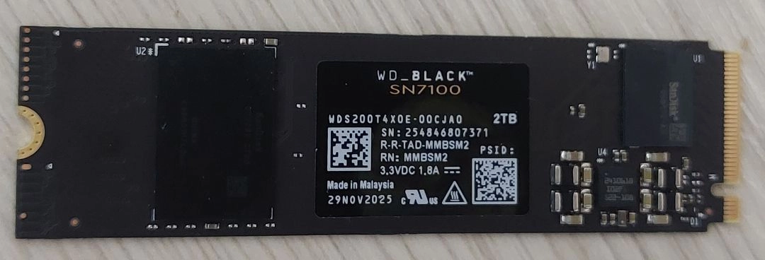 [미개봉급/2026년 6월 구매] WD BLACK SN7100 2TB SSD 판매합니다 이미지