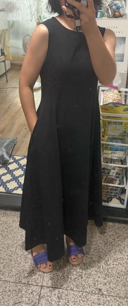 유니클로 에어리즘 블랙 민소매 원피스 M 이미지
