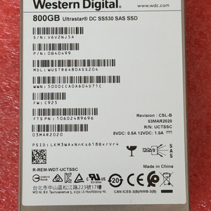 HPE/DELL 서버용 SAS SSD 800GB WD ULTRASTAR DC SS540 WUSTR6480BSS204 이미지