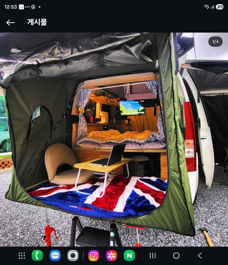 스타리아캠핑카 4륜구동 4주식팝업텐트 인산철900A(스타리아용 텐트 4개 다드립니다)무시동히터,무시동 에어컨 이미지