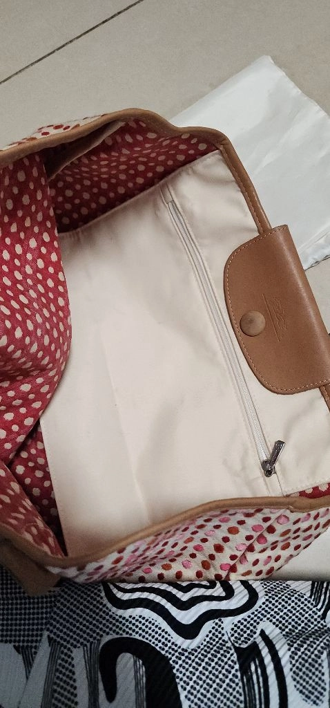 롱샴 땡땡이 자가드 토드백 이미지