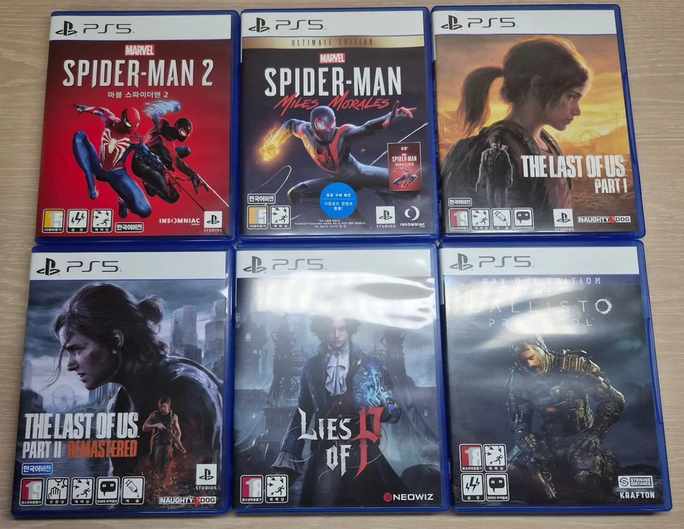 ps5타이틀 (스파이더맨2, 스파이더맨 마일즈모랄레스, 라오어1, 라오어2, 피의거짓, 칼리스토) - 안심되는 중고거래