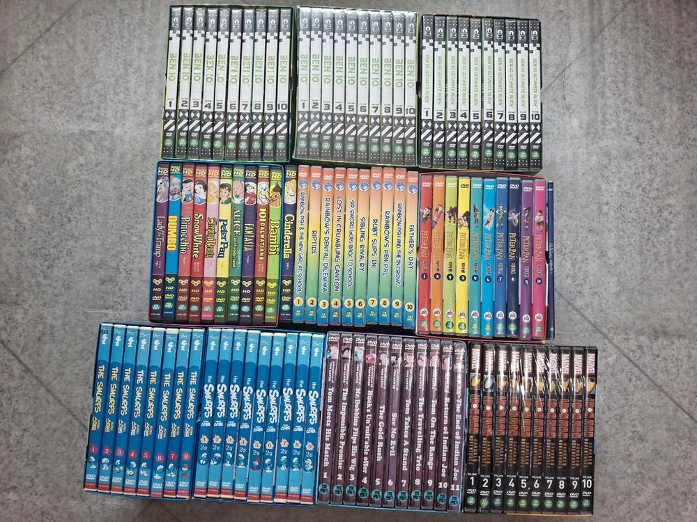 피터팬,아이언맨,BEN10,명작, 무지개뮤톰소여의 모험,개구장이 스머프 DVD 이미지