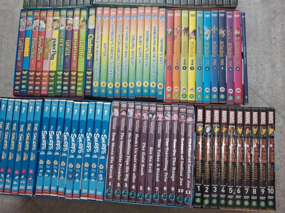 피터팬,아이언맨,BEN10,명작, 무지개뮤톰소여의 모험,개구장이 스머프 DVD 이미지