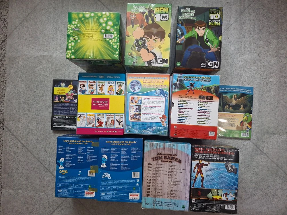 피터팬,아이언맨,BEN10,명작, 무지개뮤톰소여의 모험,개구장이 스머프 DVD 이미지