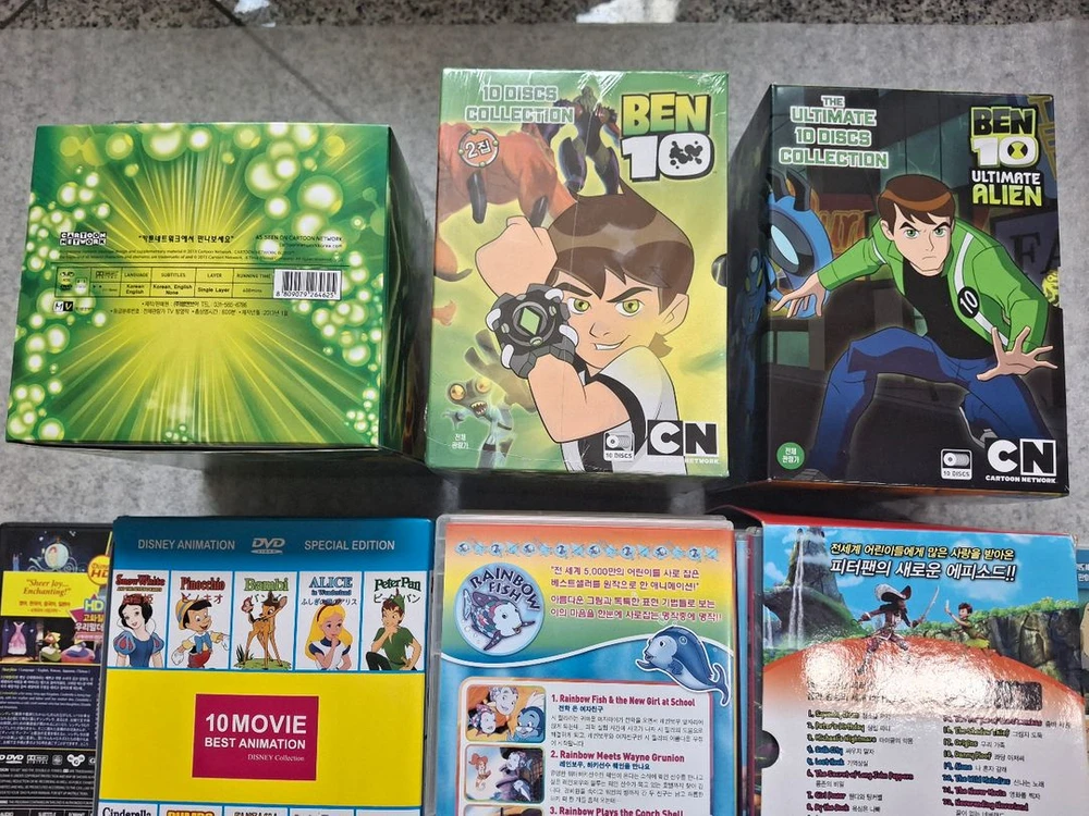 피터팬,아이언맨,BEN10,명작, 무지개뮤톰소여의 모험,개구장이 스머프 DVD 이미지