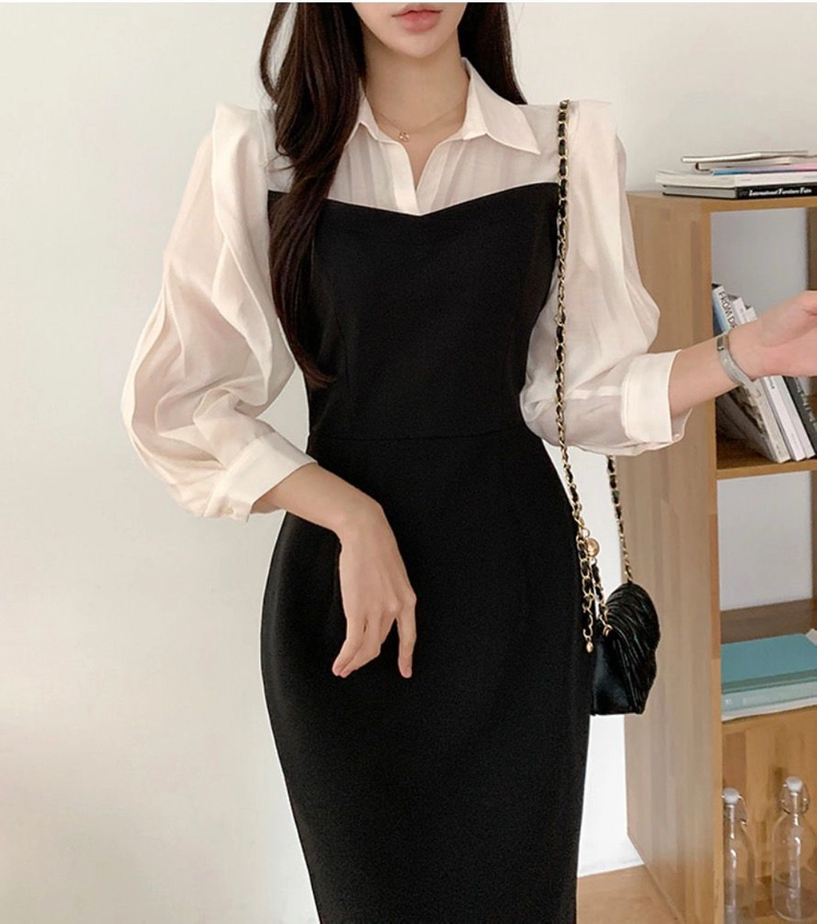 하객룩) 블라우스 레이어드 원피스 s 이미지