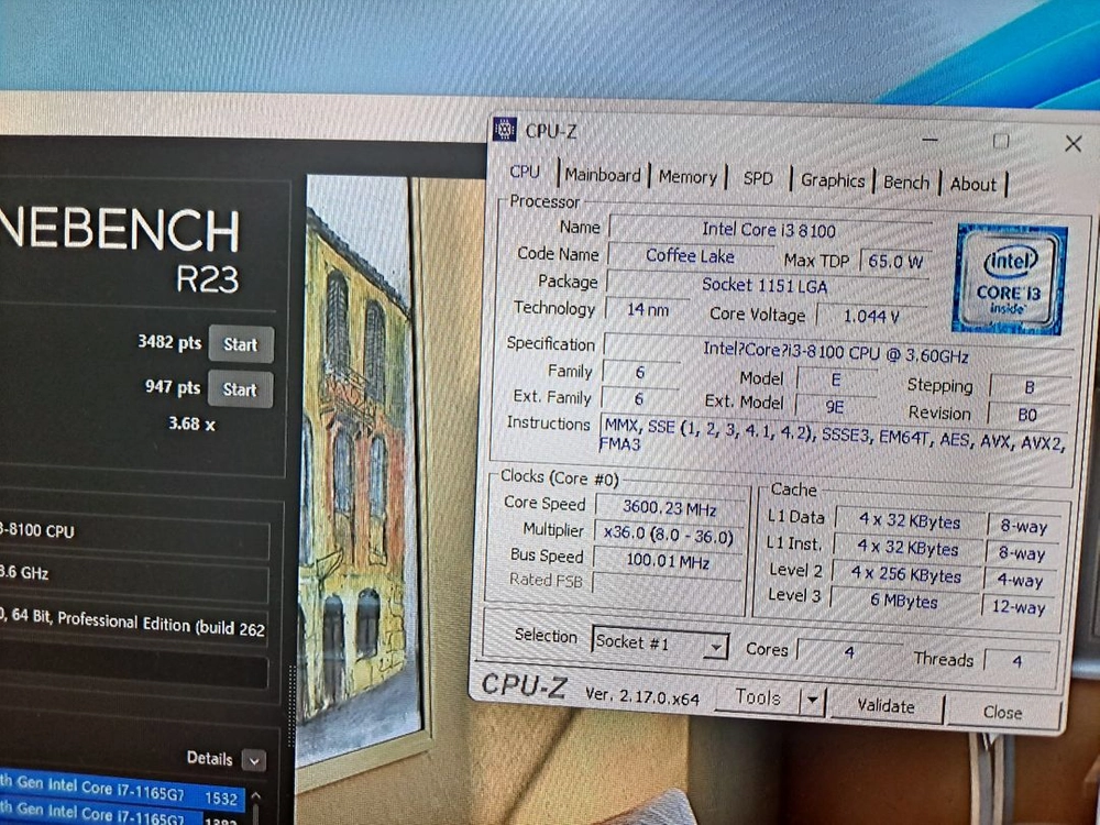 인텔 8세대 i3-8100 cpu 이미지