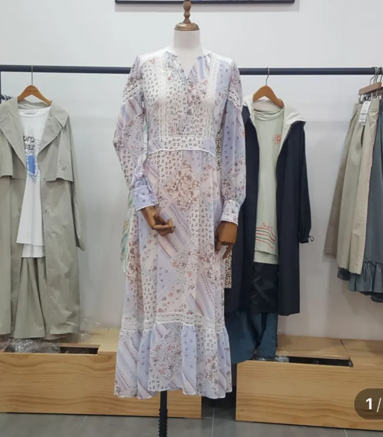 새옷 S 패턴 맥시 원피스 써스데이아일랜드 이미지