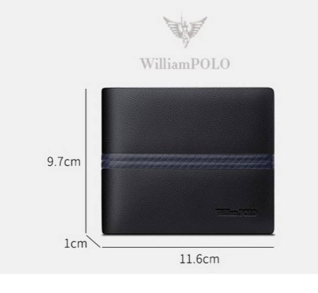 고급 S클래스 남성용 명품 브랜드 WilliamPolo의 가죽소재 반지갑 판매해요 이미지