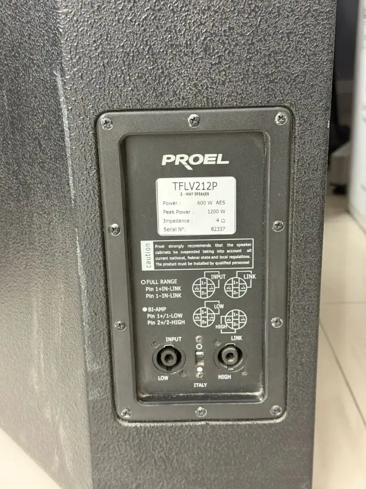 프로엘 proel 12인치 더블 TFLV212P 이태리 스피커 biamp모드도 있음 이미지