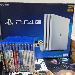 PS4PRO 플스4프로1TB 글레이셔화이트 +카메라+게임11종 우체국택포 이미지
