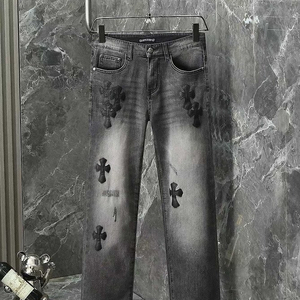 크로스 디테일 데님 진 이미지