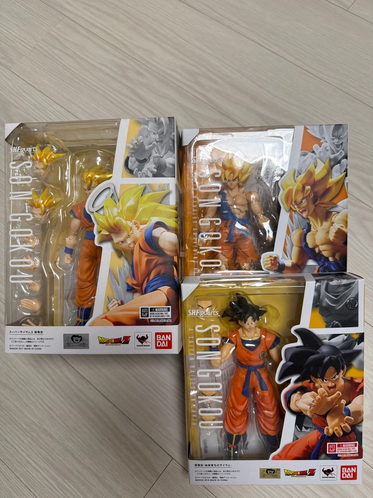 SHF 드래곤볼 4종 손오반+손오공 3종 (초전사 각성, 초3, 지구에서 자란) 일괄 판매합니다. - 안심되는 중고거래