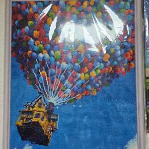 파란하늘풍선집 캔버스 보석십자수 완성품3종 40x50cm 이미지