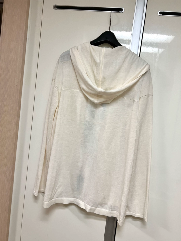 한섬 래트바이티 LATT 울 실크 코튼 니트 후드 가디건 집업 아이보리 간절기 봄여름 이미지