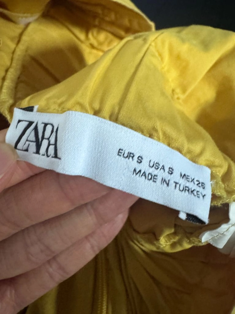 여성 자라 ZARA 버클 포인트 반밴딩 스커트 치마 S 옐로우 이미지