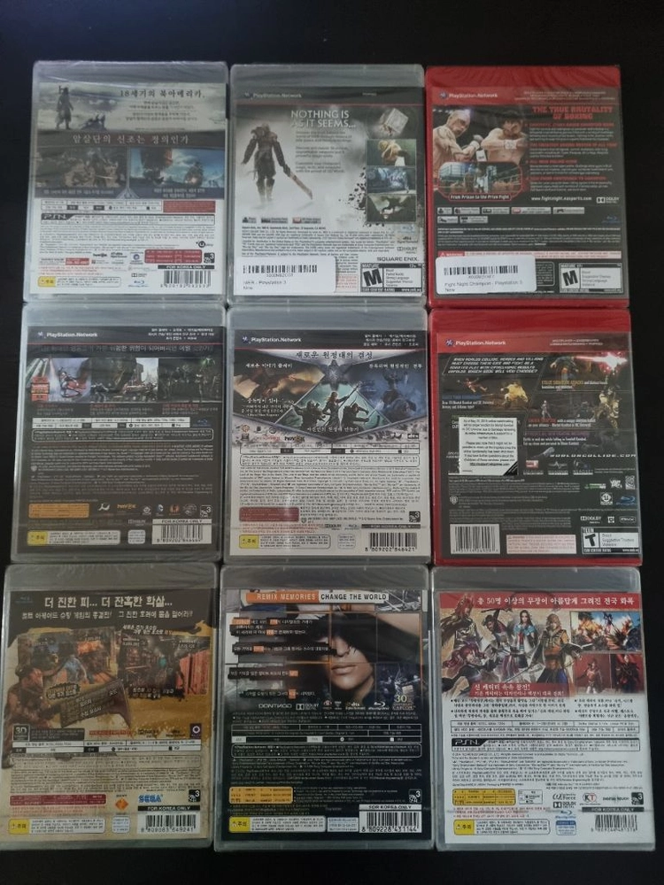 미개봉 Ps3 어쎄신크리드 로그 니어 파이트나이트챔피언 인저스티스 북부전쟁 모탈컴뱃 하우스오브더데드 리멤버미 전국무 이미지