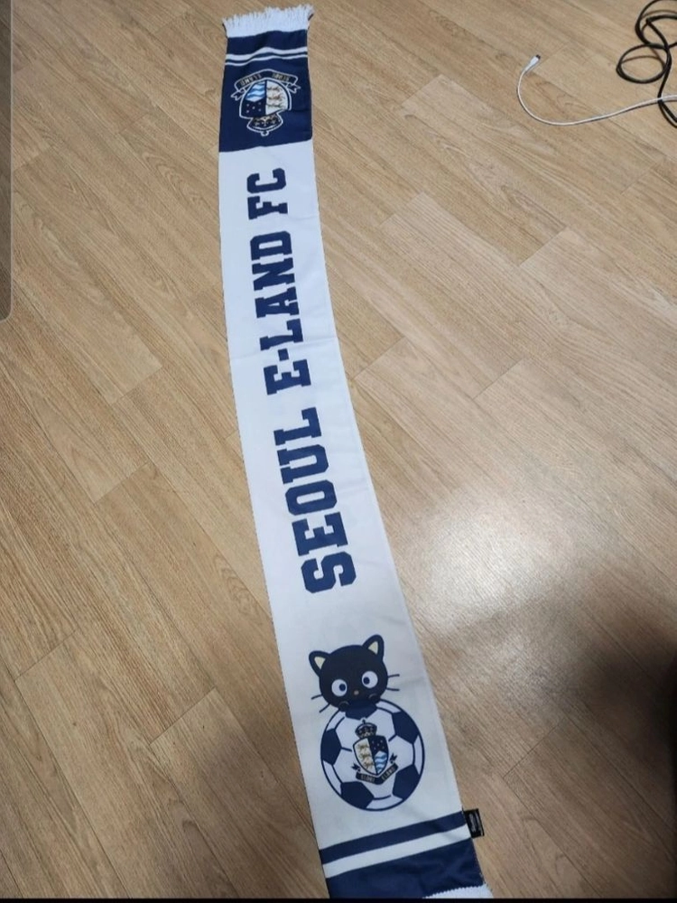 서울 이랜드 FC와 초코캣이 콜라보한 머플러예요 이미지