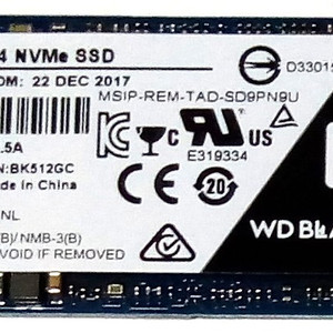 중고 WD BLACK M.2 NVMe SSD 256GB 이미지