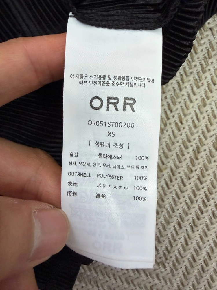 정품) ORR 오르 25ss 여성 핀턱 셔츠 블랙 XS 이미지