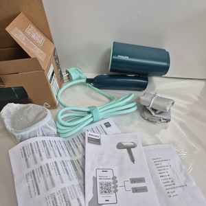 택포) 새상품 필립스 휴대용 스팀다리미 코랄그린 이미지