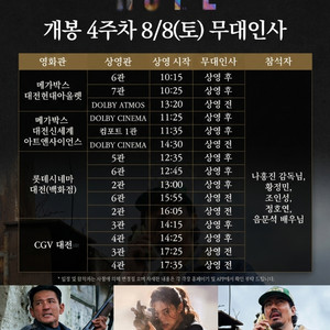 [롯데시네마 대전] 8.8 호프 무대인사 통로석 정가 이미지