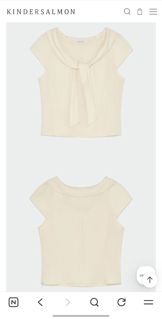 킨더살몬 Valois Bowtie Top Cream M사이즈 이미지