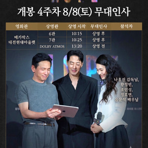 [메가박스 대전] 8.8 호프 무대인사 통로석 정가 이하 (명당 A열부터) 이미지