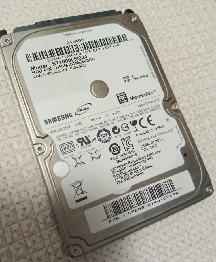 삼성 하드 HDD 1TB 노트북 사이즈 2.5인치 이미지