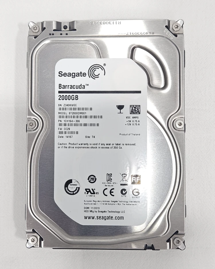 씨게이트(바라쿠다) 2TB 3.5인치 HDD (배드섹터 0% · 상태 양호 + 고급 SATA 케이블 2개 증정) 이미지