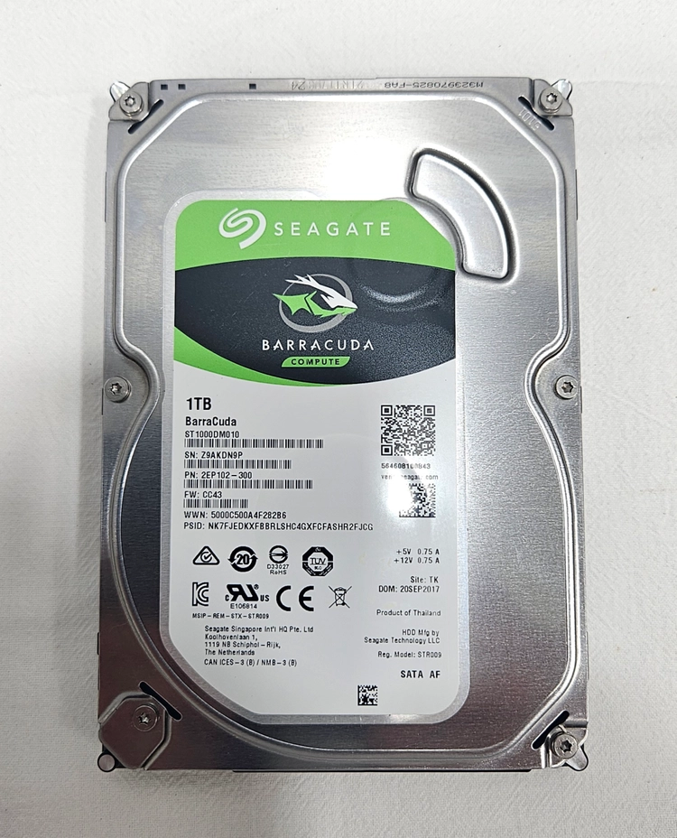 씨게이트(바라쿠다) 1TB 3.5인치 HDD (배드섹터 0% · 상태 양호 + 고급 SATA 케이블 2개 증정) 이미지