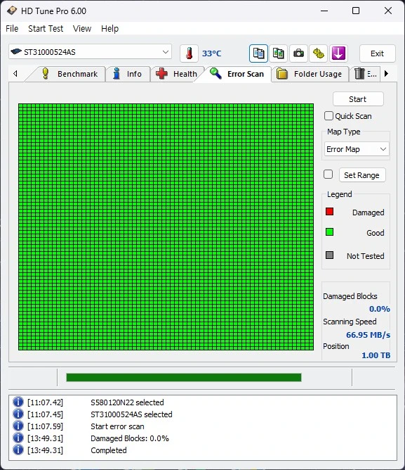 씨게이트(바라쿠다) 1TB 3.5인치 HDD (배드섹터 0% · 상태 양호 + 고급 SATA 케이블 2개 증정) 이미지
