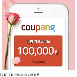 쿠팡 기프트카드 10만원권 95000원에 팝니다 수량 많아요 채팅X 상세내용 확인 이미지