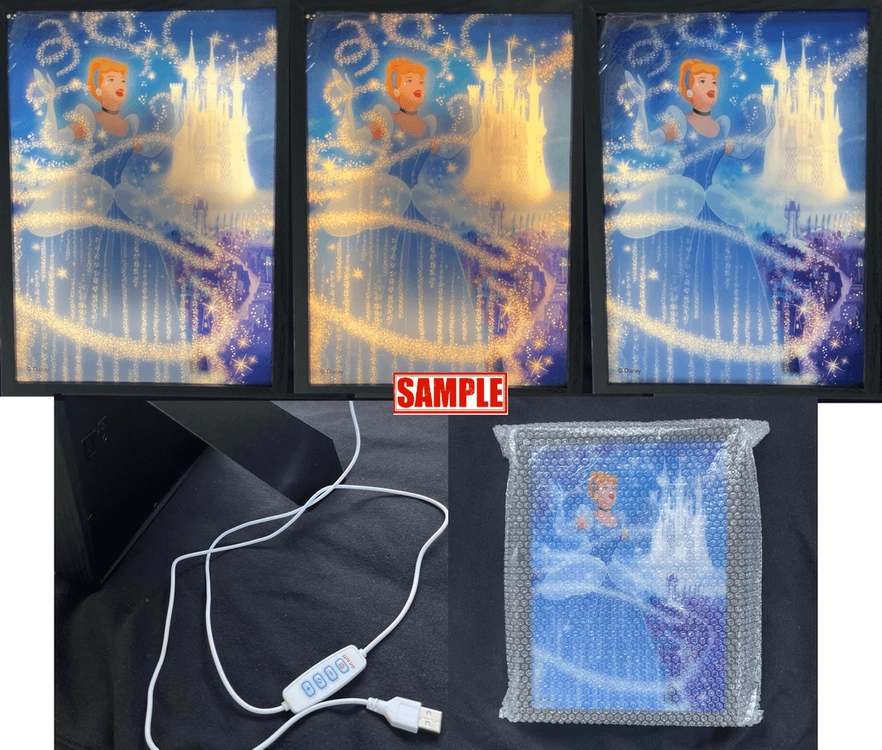 [새상품] 디즈니 신데렐라 프리미엄 LED 램프 액자 판매해요. 이미지