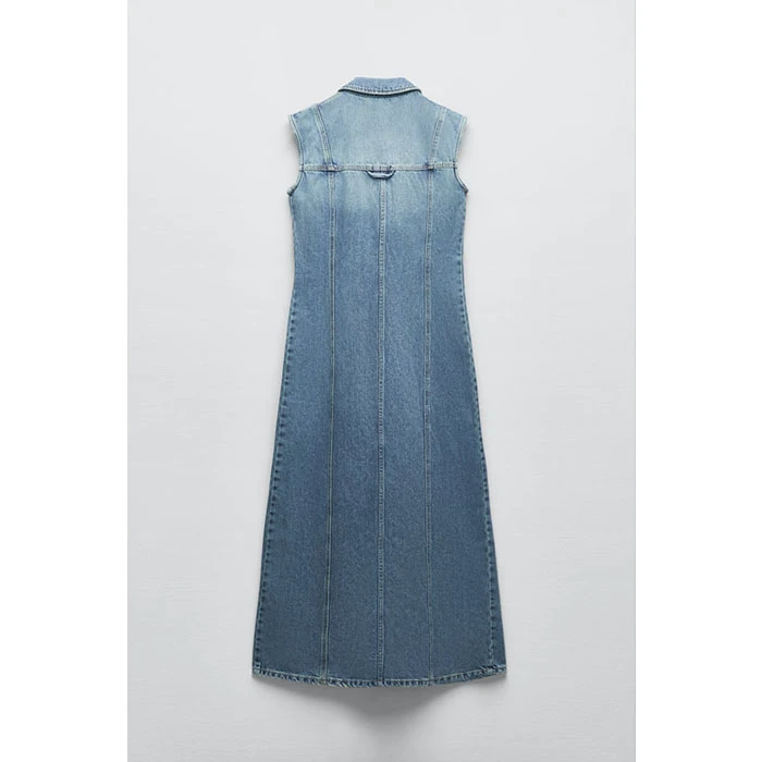 자라 블루 데님 원피스 S 26 청치마 미쏘 h&m 에이치엔엠 치마 스커트 여행룩 휴가룩 에잇세컨즈 탑텐 유니클로 이미지