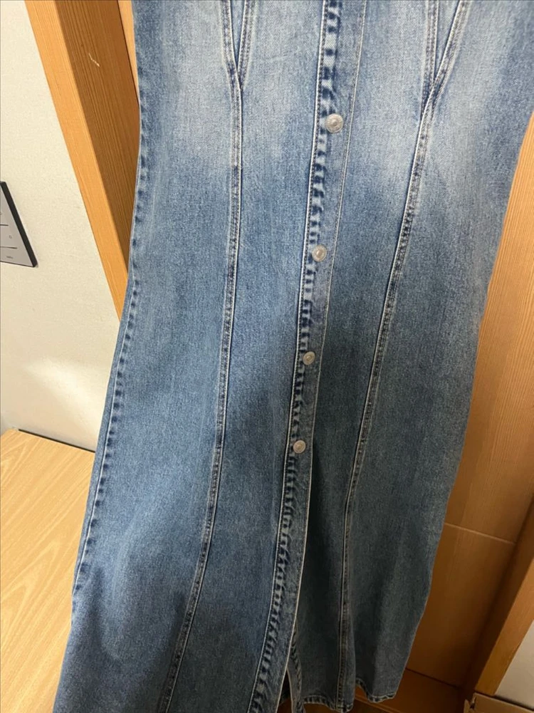 자라 블루 데님 원피스 S 26 청치마 미쏘 h&m 에이치엔엠 치마 스커트 여행룩 휴가룩 에잇세컨즈 탑텐 유니클로 이미지