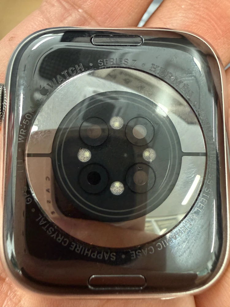 애플워치7 에르메스 45MM 실버 셀룰러버전 풀박스 이미지