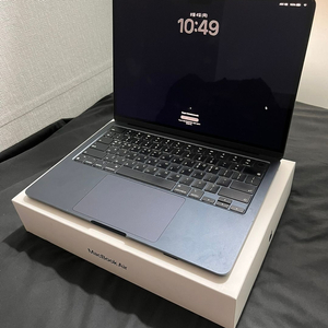 맥북 에어 m2 13인치 8GB/256GB 풀박스 65만원 판매합니다. 이미지