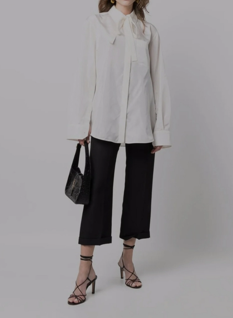 Valentino 발렌티노 실크 타페타 타이 셔츠 이미지