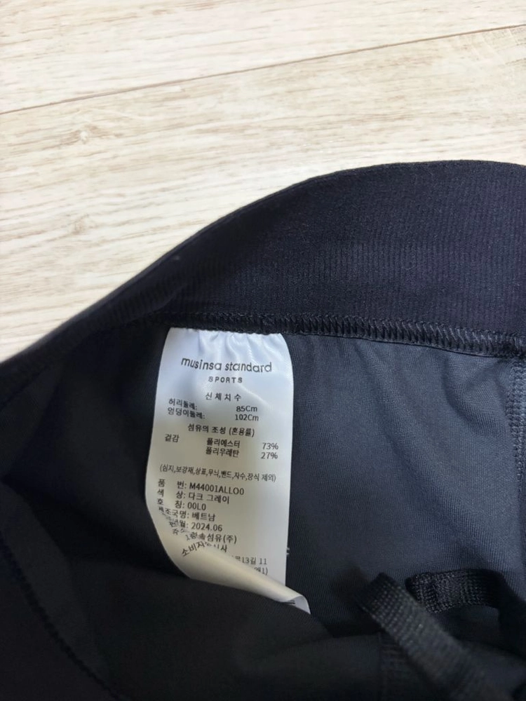 (L) 무신사 스탠다드 스포츠 짐 컴프레션 기모 레깅스 다크그레이 이미지