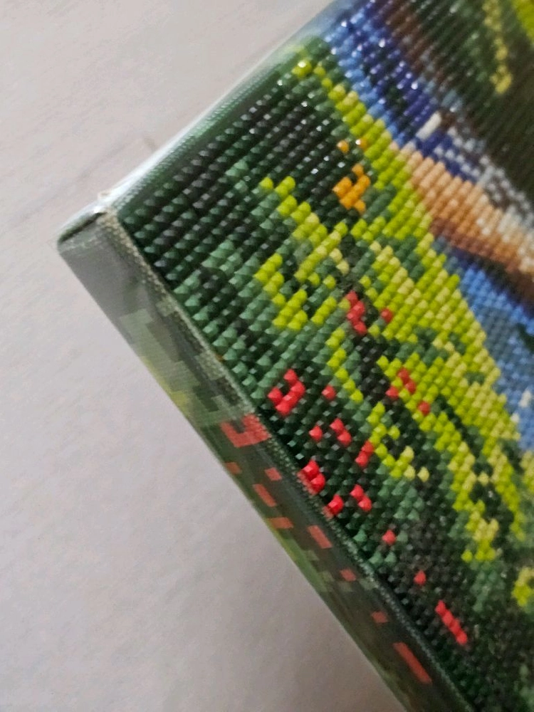 호수가풍경열기구 캔버스 보석십자수 완성품3종 40x50cm 이미지