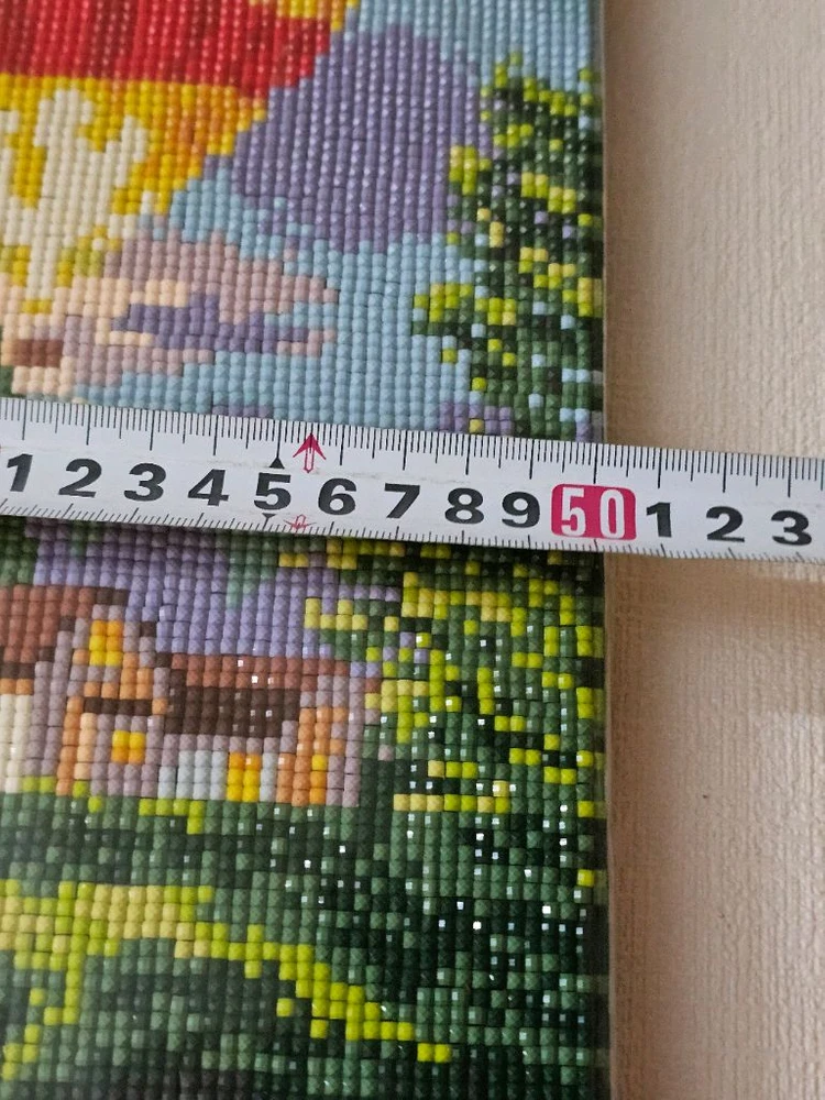 호수가풍경열기구 캔버스 보석십자수 완성품3종 40x50cm 이미지