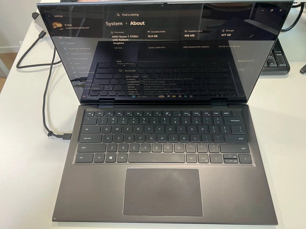 Dell Ispiron 7415 2-in-1 델 인스피론 컨버터블 노트북 이미지