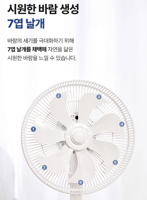 새상품 독일 BLDC모터 저소움 선풍기 스탠드 선풍기 리모컨포함 7엽날개 이미지