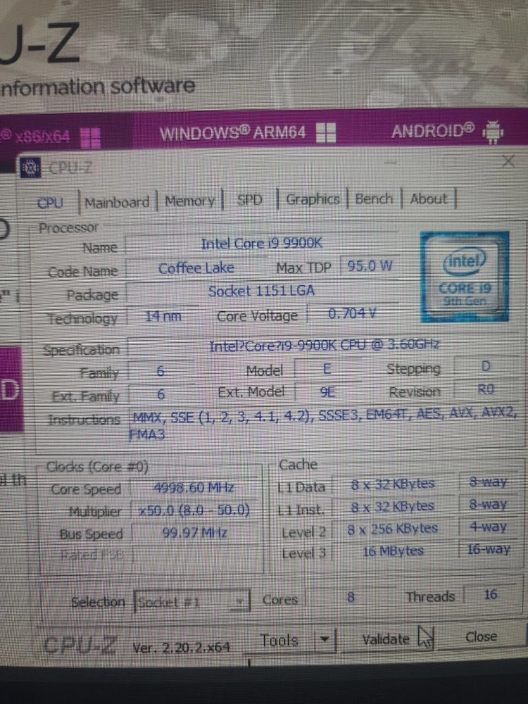 인텔 i9-9900k 이미지