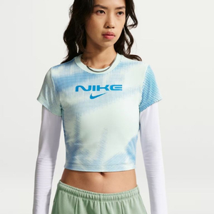 새상품)나이키 스포츠웨어 기능성 크롭반팔티셔츠 민트 아디다스 이미지